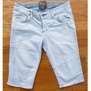 Rich & Skinny Denim Shorts / 27 / Stretchy Jean Shorts / Grey / Vintage Y2K 90s